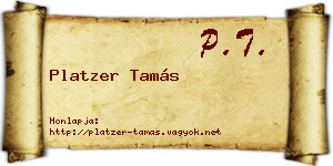 Platzer Tamás névjegykártya